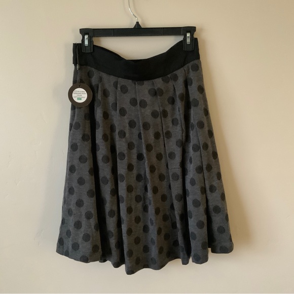 Eva Franco Polkadot Knit Pleated Circle Skater Skirt - Picture 4 of 10